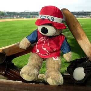 Boston Red Sox Teddy Bear 14" Plush MLB Baseball Good Stuff Fenway Bucket Hat